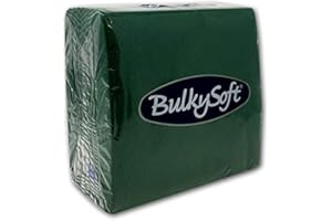 FUFSAWS BulkySoft Lot de 100 serviettes en papier douces 2 plis Couleurs unies au choix Vert 40 x 40 cm