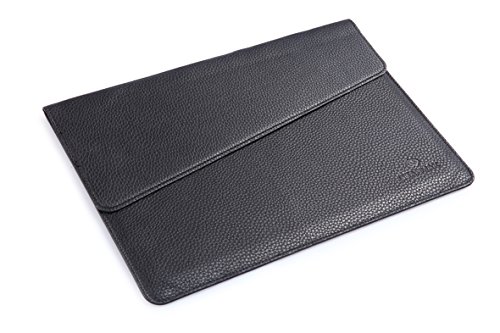 SunSmart Einfache Umschlagart 13.3-Zoll-Laptop-Leder Schutzhülle Tasche mit Magnetverschluss für MacBook Air 13.3“(schwarz) - 6