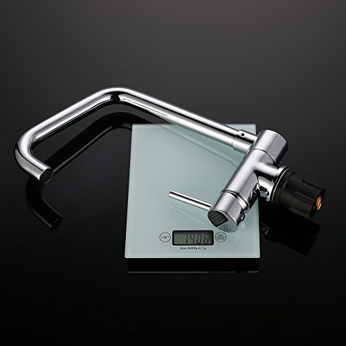 Homelody Chrom Vorfenster Küchenarmatur Wasserhahn Spültischarmatur Mischbatterie Armatur Wasserkran Spültischbatterie für Küchen - 7