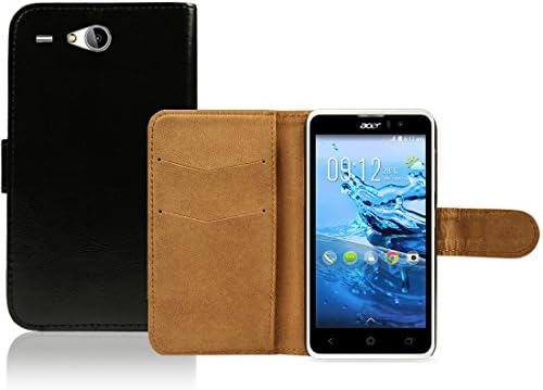 Acer Liquid Z520 Case, thinkmobile - Black Pu Leather Wallet Case Cover For The Acer Liquid Z520