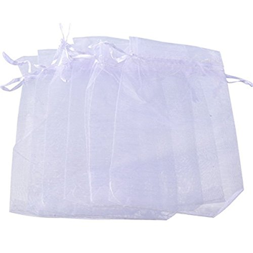 ZALAGO 10cm x15cm Weiß Organzasäckchen Säckli Geschenk Schmuckbeutel,,50 stk - 4
