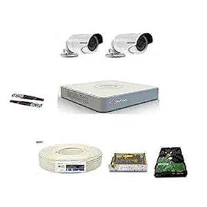 HIKVISION FULL HD 2MP CAMERAS COMBO KIT 4CH HD DVR+ 2 BULLET CAMERAS +1TB HARD DISC+ WIRE ROLL +SUPPLY & ALL REQUIRED CONNECTORS