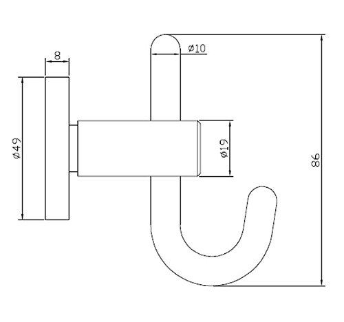 Garderobenhaken Edelstahl kleiner Wandhaken Mantelhaken Kleiderhaken Jackenhaken *504-KU - 4