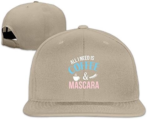 All I Need is Coffee and Mascara Snapback Unisex Flat Bill Visor Hip-Hop Hat