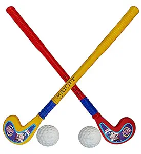 Rioff Kids Hockey Set for Kids 2 Hockey Sticks 2 Ball Kids (3-6Year) Set of 2