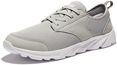 Newluhu Mens Breathable Mesh Soft Sole Casual Comfortable Lace-Up Trail Running Shoes,Walk,Outdoor,Exercise,Athletic Sneakers (11UK 46EU, grey)