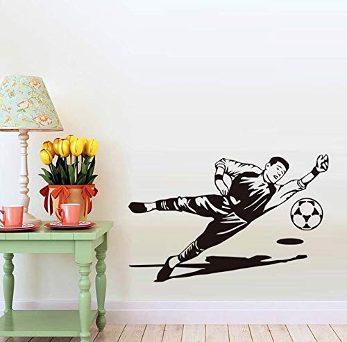 Preisvergleich Produktbild xlei Wandaufkleber Fußball Torwart Skizze Wandaufkleber Vinyl Abnehmbare Figur Silhouette Wandbild DIY Für Sport Fans Kinderzimmer Decoration91X58Cm