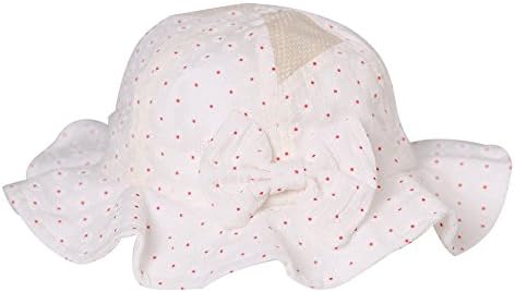 Baby Girl's Sun Hat with Hair Bow Sun Protection(12-24months,white)