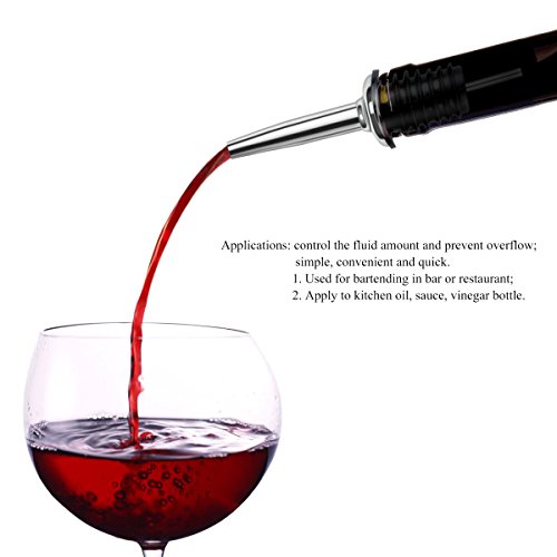 BESTOMZ Edelstahl Flaschenausgießer Weinausgießer Ausgießer Flasche Stopfen aus Edelstahl mit konischer Tülle, 12 Stück - 5
