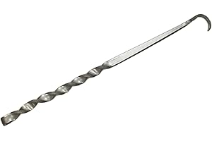 MOUNTTU BBQ Food Flipper 13.8 Inch Length Stainless Steel Meat Hook Flipper BBQ Accessories Easy to Clean Meat Hooks for Grilling Meat Cooking Smoking Supplies Style 1 Pig Tail Meat Flippers Meat Hooks for Gr