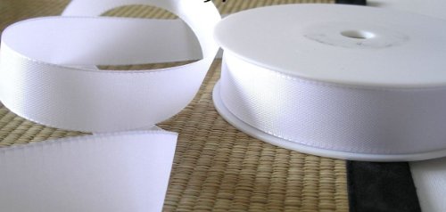 SCHLEIFENBAND Geschenkband DEKOBAND 50m x 25mm WEISS / WEIß Taftband Hochzeit - 2