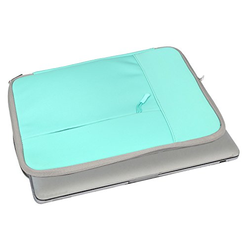 Ivencase® stoßfest Neopren Laptop Sleeve Tasche Hülle Beutel Für 15-15.6 Zoll Laptop / Notebook / Macbook Pro 15 / Macbook Pro Retina Display 15 – Teal-Gray - 9