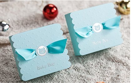 VStoy 20X Hochzeit Bevorzugungen Süßigkeiten Boxen Geschenkbox (blau) - 5