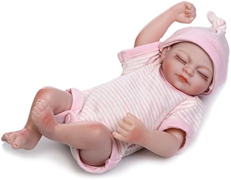 Soft Fashion Reborn Baby Nurturing Dolls 11 Inch Little Peanut Full Silicone Vinyl Lifelike Newborn Dolls + Sleeping Bags For Sale Birthday Xmas Gifts,Girl Doll Portable Reduce Anxiety Help Autism Pregnant Women