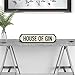 Price comparison product image 'HOUSE OF GIN' Retro Vintage Style Road Street Sign Black & White