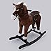 Rocky Deluxe Neighing Rocking Horse (Dark Brown)