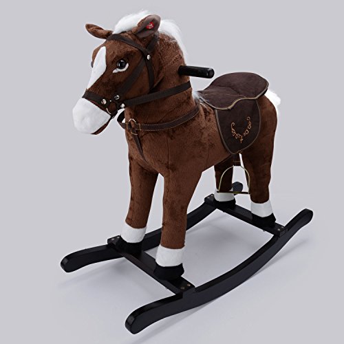 Rocky Deluxe Neighing Rocking Horse (Dark Brown)