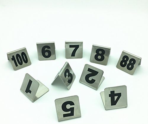 Truewon Stainless Steel Table Numbers Plate Suitable for Hotels,Coffee shops, Restaurants and Cafeterias (Numbers 11-20)