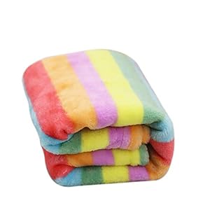 Topdo Alfombra Manta para Mascotas con Alfombra para Perros Perrera Gato Blanket otoño e Invierno Manta cálida Color Arcoiris Franela 1 Pieza S-55 * 40CM