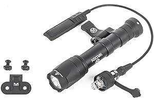 SBGJMY M640A Lampe de poche tactique Torche,800 lumens avec interrupteur de coussin de pression, torche de à montage rotatif pour M lok Keymod et système de rail Picatinny de 20 mm
