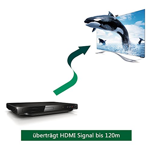 YINGLUN HDMI KVM über IP Extender Transmitter + Receiver 120m 365ft über Einzige CAT6 Ethernet Kabel befolgen TCP/IP Standard mit USB Port Netzteil - 3