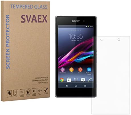 SVAEX Premium Tempered Glass Screen Protector for Sony Xperia Z1 - 0.3mm - HD Transparency - Oleophobic coating - 2.5D Round Edges - Delicate Touch - Japanese Glass