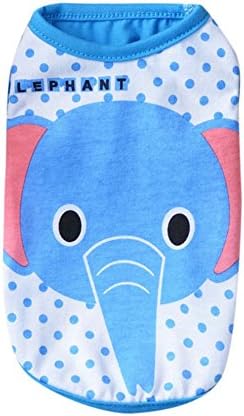 WINWINTOM Summer Colorful Cartoon Vest for Cute Puppy Dog (M, Elephant)