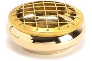 Native Spirit Cuenco para raeuchergefaess latón sencillo y puro – raeuchern con carbón 6,5 x 5 cm