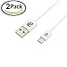 Price comparison product image Super Fast Charging Micro USB 1 Meter Charger Data Sync Cable Charger for Samsung Galaxy S5 S6 S7 Edge Micro with 5 Pin micro USB male connector (White) [Lifetime Warranty] (White PVC 2 Pack)