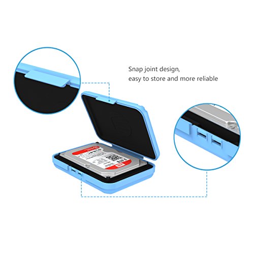 ORICO PHX-35 3.5 Zoll Schutz Kasten/ Aufbewahrungstasche Festplatte Schutztasche für 3,5″ HDD SSD PATA/SATA (Blau) - 2
