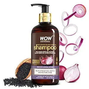 WOW Skin Science Onion Shampoo With Red Onion Seed Oil Extract, Black Seed Oil & Pro-Vitamin B5 - No Parabens, Sulphates, Silicones, Color & Peg - 300 ml
