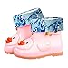 Produktbild U.Expectating Baby Gummistiefel Kinderschuh Jungen Mädchen Wasserdicht Schuhe Karikatur Niedlich Entlein Plus Samt Regen Stiefel Rutschfeste Schuhe (26, Rosa)
