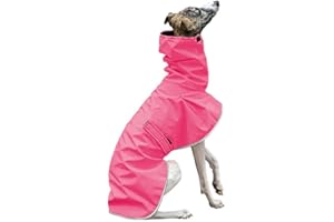 VOODUE hunderegenmantel Italienische Windhund-Kleidung, wasserdichter Whippet-Mantel, Winter, verstellbare Windhund-Kleidung, Winter-warme Fleece-Kleidung, warme Jacke for Hunde (Color : Rosa, Size