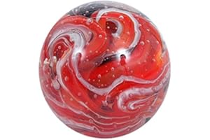 PFRONTEN Traumkugel 238 (9-10cm) rot-weiß-schwarzer Wirbel - Glaskugel, Briefbeschwerer