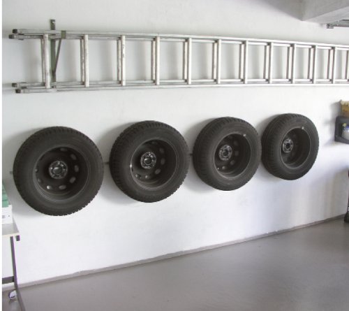 GAH-Alberts 801960 Felgenhalter-Set, galvanisch verzinkt, Überzug mit PVC-Schlauch, Haken: 200 mm, Platte: 120 x 40 x 5 mm - 3