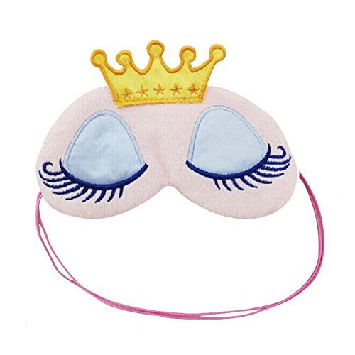 Seide Schlaf Maske Plüsch Augen Maske Krone lange Wimpern für Mädchen -Pink