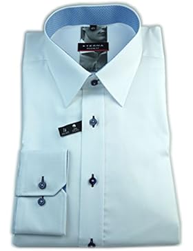 ETERNA Herren Langarm Hemd Modern Fit Modern-Kent-Kragen weiß strukturiert mit Patch 8549.00.X148