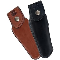 Laguiole Actiforge - Etui cuir pleine fleur pour couteau Laguiole - Fabrication Française Artisanale - Noir - Sans Fusil