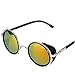 Produktbild WooCo Reise Sonnenbrillen für Herren Damen, Runde Mode Vintage Retro Brille, Förderung Unisex Aviator Spiegel Objektiv Sonnenbrille(R,One size)