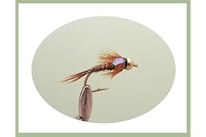 TROUTFLIES GOLDHEAD NYMPHS 12 Pack of Gold Bead Flash Head Pheasant Tail Nymph Fishing Flies, Mixed Size 10/12/14 & 16