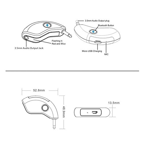Firste Tragbarer Bluetooth-Transmitter kabellos verbunden 3,5 mm Audio Geräte gepaart mit Bluetooth-Empfänger, TV Ohren, Bluetooth Dongle, A2DP Stereo Musik Übertragung - 6
