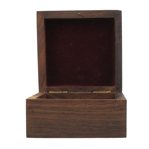 Hölzernen Schmuckschatulle Für Frauen Blumenkunst Dekoreinlage Größe: 10 X 10 X 6 Cm - 3