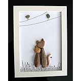 Steinbild - Pebble Art - Katzen und Vögel