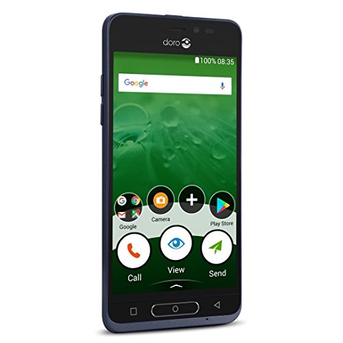 Doro Phone Easy 8035 - Smartphone de 5" (Qualcom MSM 8909 1.3 GHz, Memoria 16 GB Ampliable hasta MicroSD de 32 GB, cámara de 5 MP, Android 7.1) Color Azul