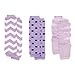Baby Girl Leg Warmers Set - Purple Chevron and Polka Dot Set of 3