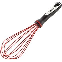 Tefal K2071714 Ingenio Fouet en Silicone anti-rayure ustensile de cuisine noir et rouge résistant sans bisphénol A avec insert silicone
