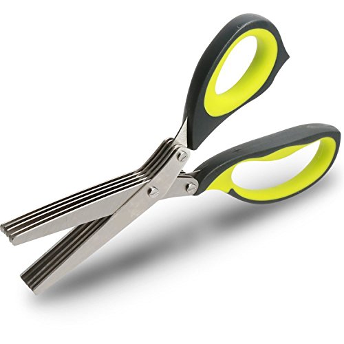 Kräuterschere, Schere Zackenschere Edelstahl Herb Scissors mit 5 Klingen - 3