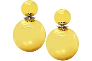 TUMUNDO 1 Paio Orecchini Di Perle Donna Doppia Perla Bolla Palla Grande Opaco Lucente Gioielli