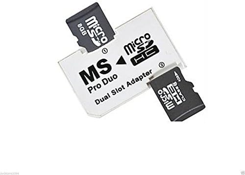 Micro SD SDHC TF to Memory Stick MS Pro Duo Adapter Dual 2 Slot Converter Card Reader for PSP and Camera