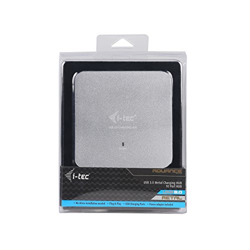 i-tec USB 3.0 Metal Charging HUB 10 Port mit externem Netzadapter 10x USB Ladeport, ideal für Notebook Ultrabook Tablet PC , Windows Mac Linux - 8